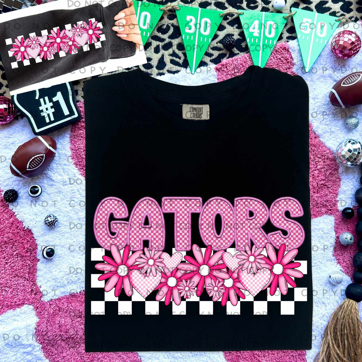 Gators pink checkered (caplinger) 77866 DTF transfer