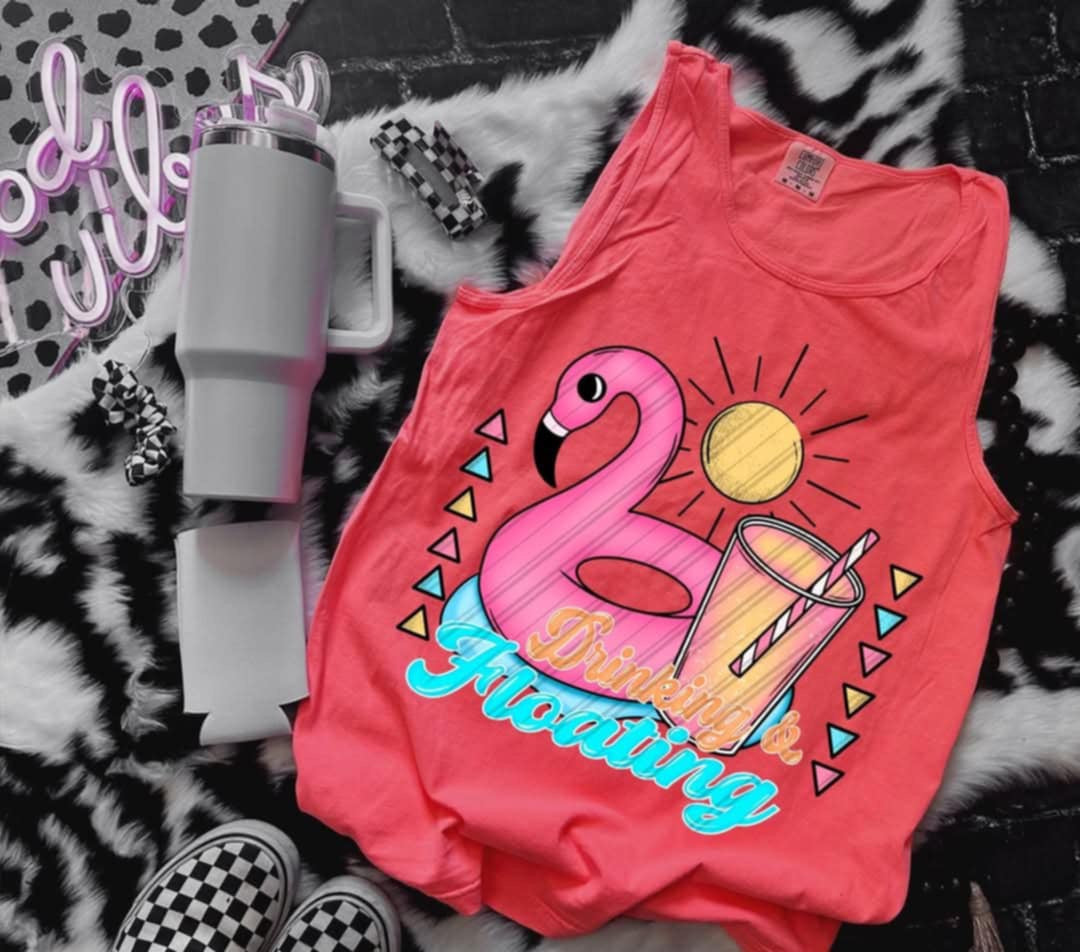 Floating flamingo float (Linda) 106604 DTF transfer