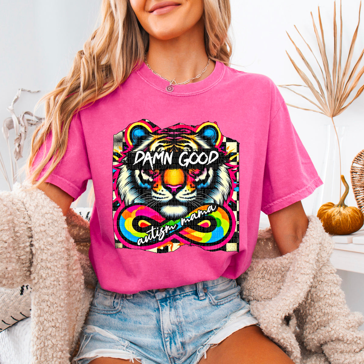 Damn good autism mama eyes covered 93833 DTF transfer