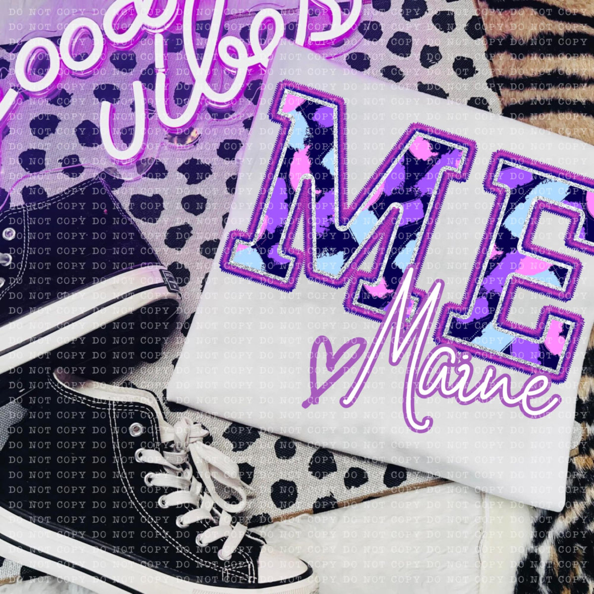 ME Maine purple brushstrokes (ECHT) 94031 DTF transfer