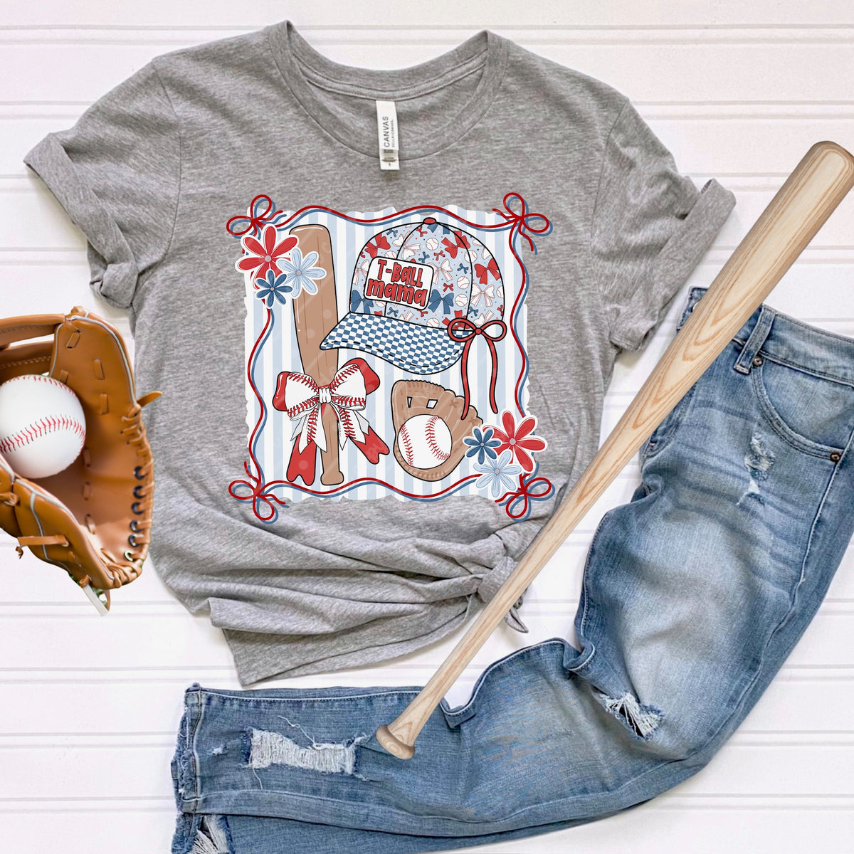 T-Ball mama hat collage (no words around) (MZ) DTF Transfer