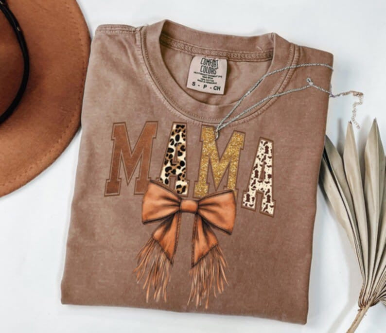 Mama fringe bow 87768 DTF transfer