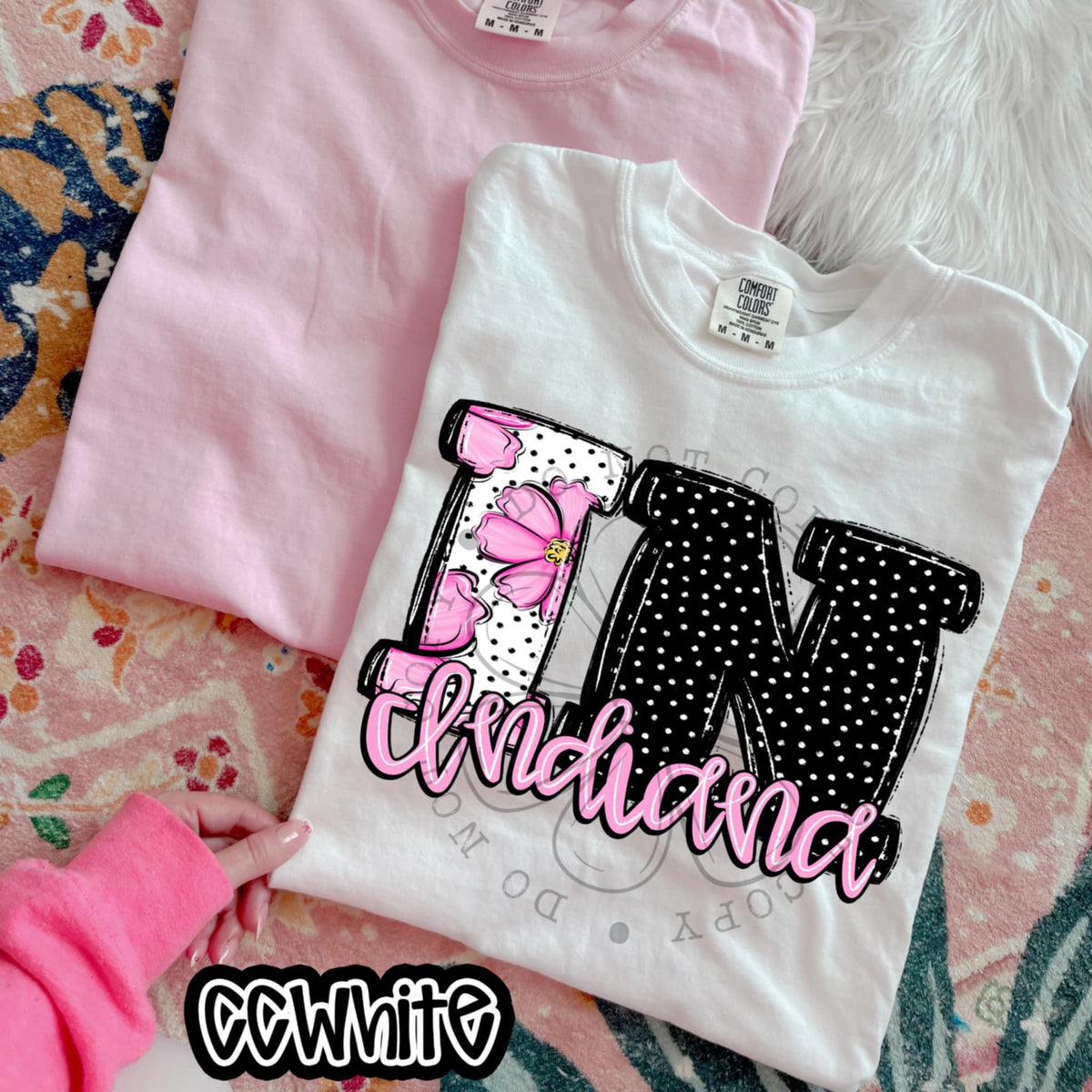 IN Indiana pink flowers (SWD) 94512 DTF transfer