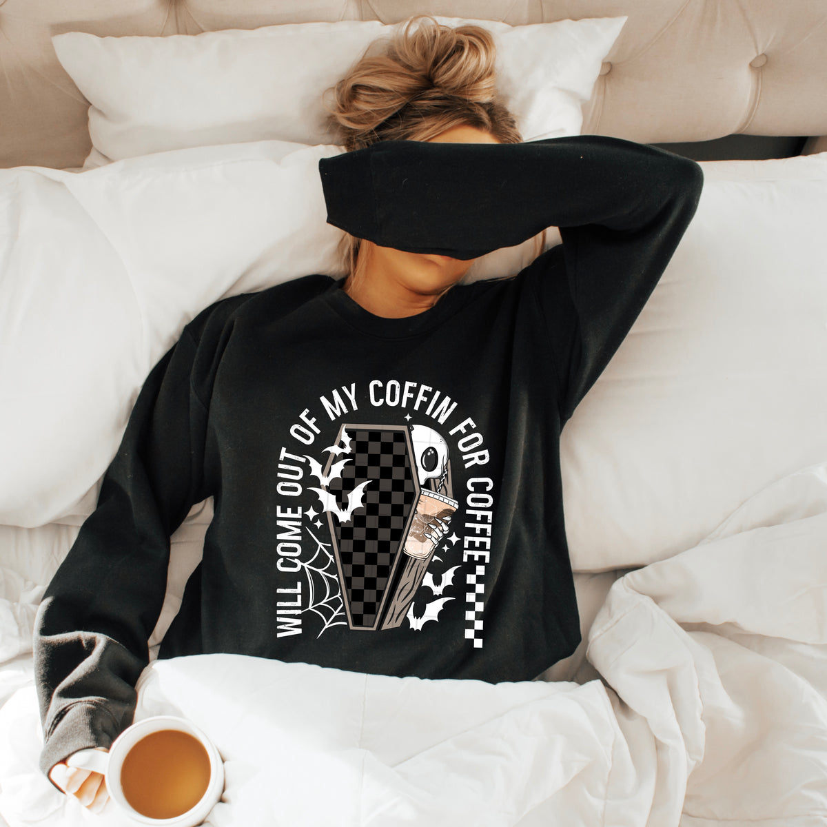 Will come out of my coffin for coffee (WHITE) CSC DTF Transfer
