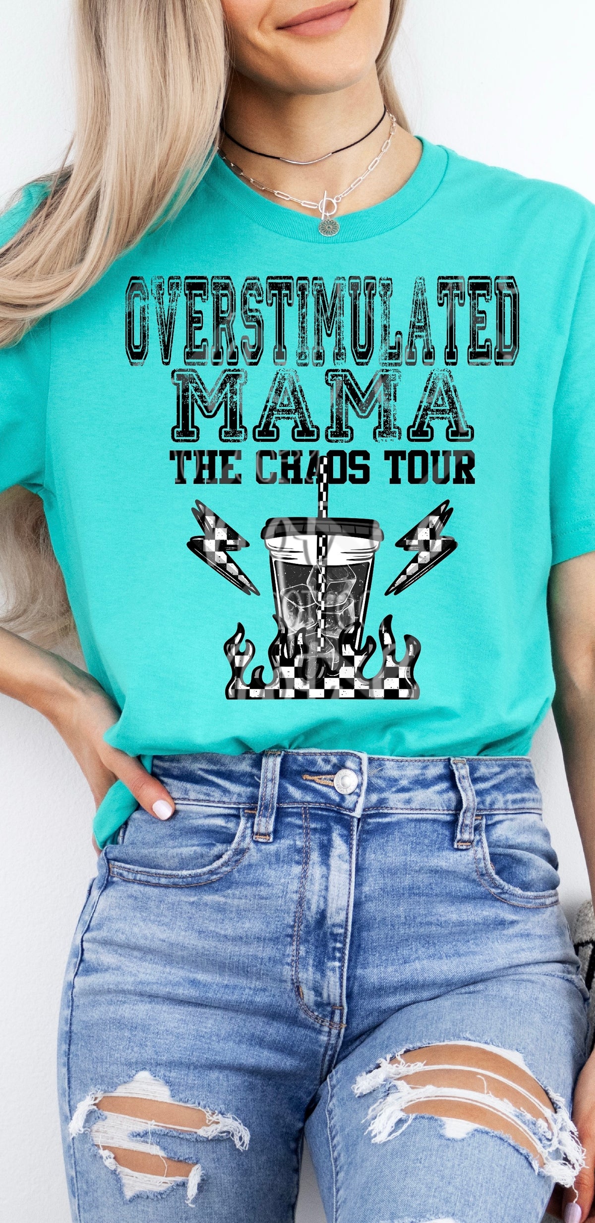 Overstimulated mama the chaos tour FRONT (VIRGO) 98789 DTF transfer