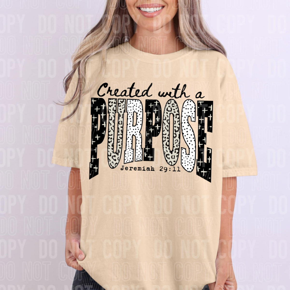 Created with a purpose Jeremiah 29:12 SBB DTF transfer