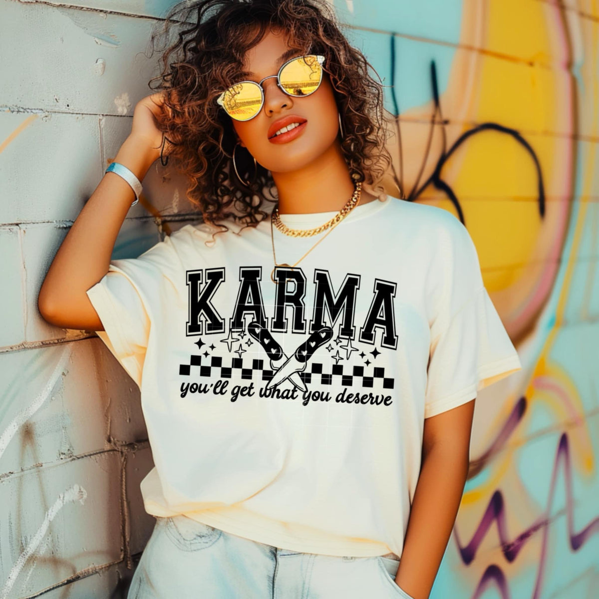 Karma you’ll get what you deserve BLACK (CSC) 87276 DTF transfer
