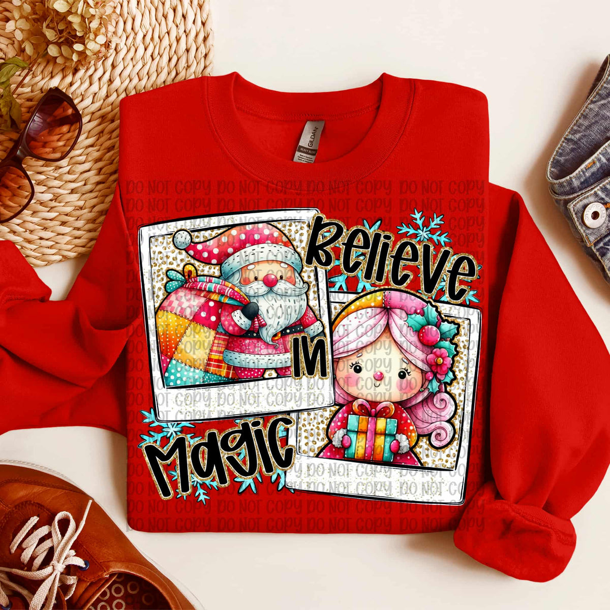 Believe in Magic Santa Polaroid (VP) DTF transfer