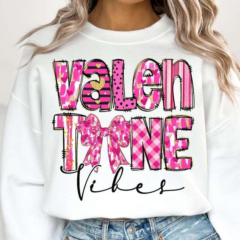 Valentine vibes patterns 70789 DTF transfer