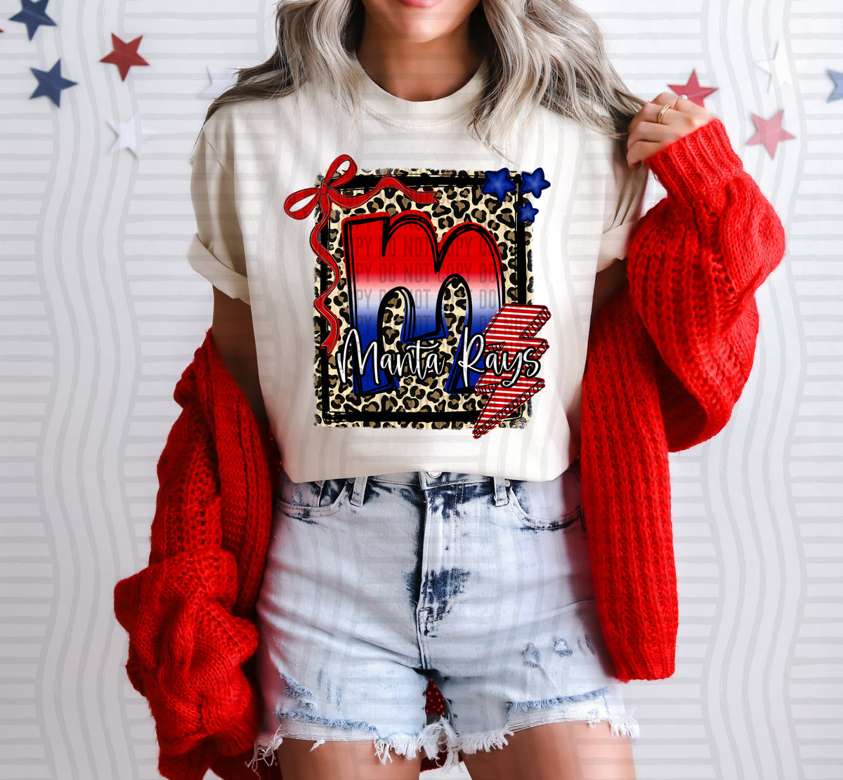 manta rays Star Spangled Sass Mascots (Caplinger) DTF transfer