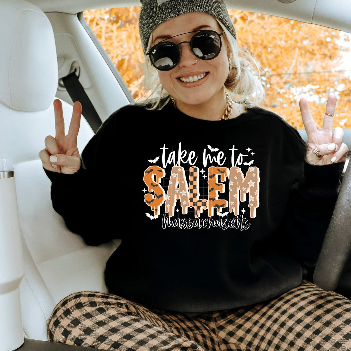 Take Me To Salem WHITE WORDS CSC DTF transfer