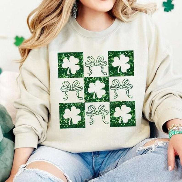 Block clover collage 80252 DTF transfer