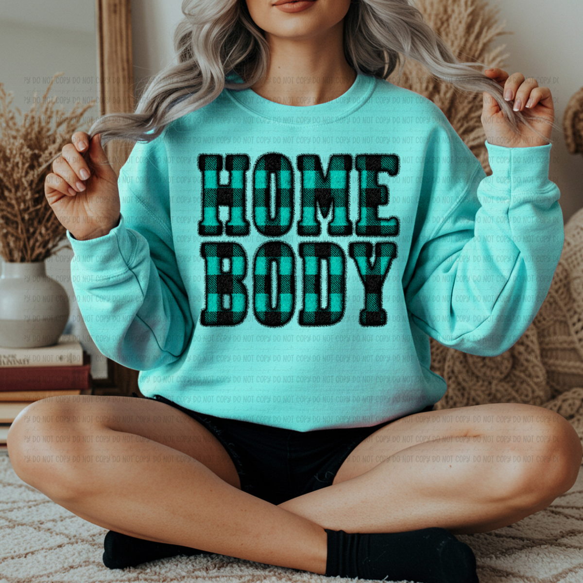Homebody Blue plaid (revel) DTF Transfer