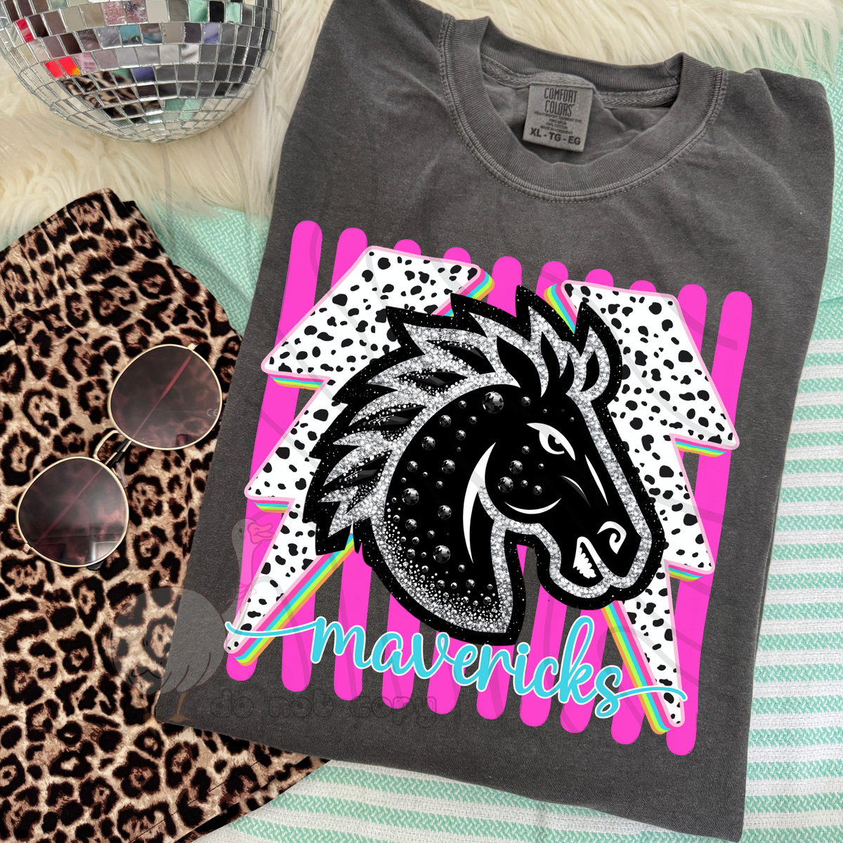 Mavericks Preppy Bling Mascot (DKDBK) DTF transfer