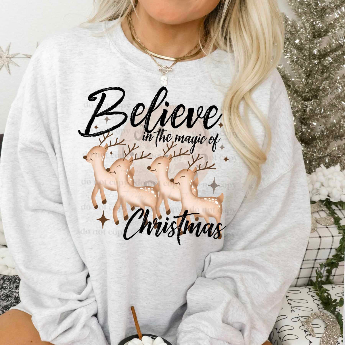 Believe in the magic of Christmas reindeer (CSC) 65678 DTF transfer