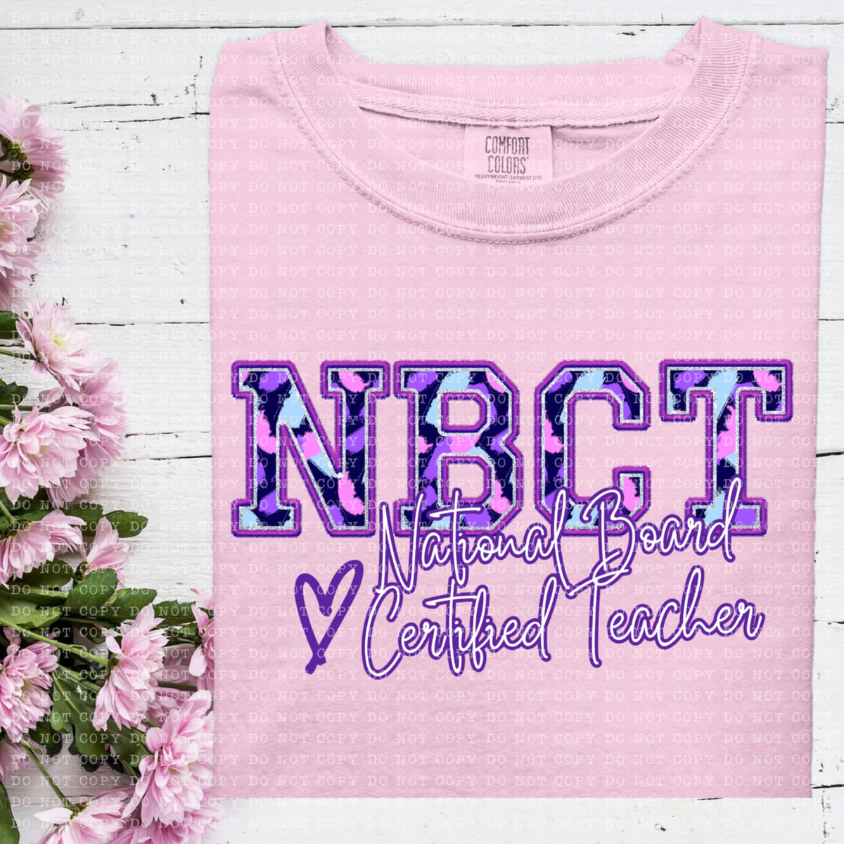 NBCT national board certified teacher purple brushstrokes (ECHT) 93965 DTF transfer