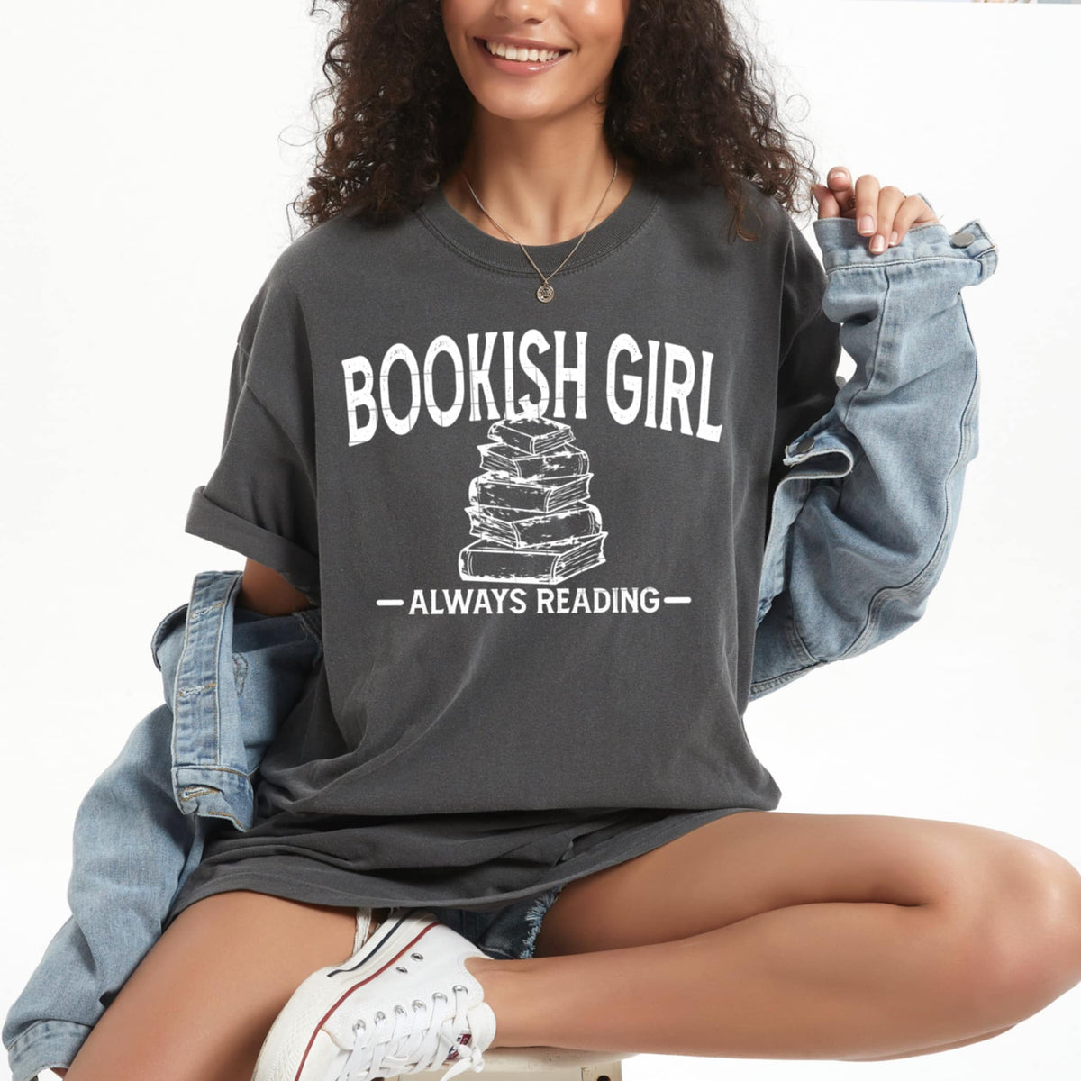 Bookish girl WHITE (CSC) 98944 DTF transfer