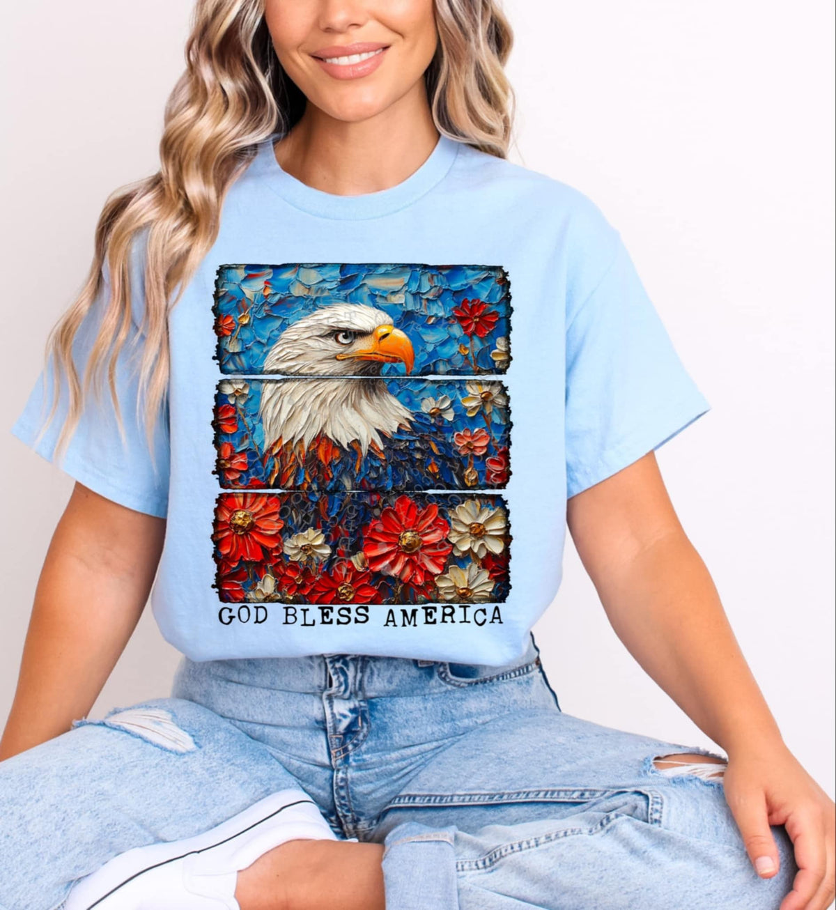 God bless America Eagle 96738 DTF transfer