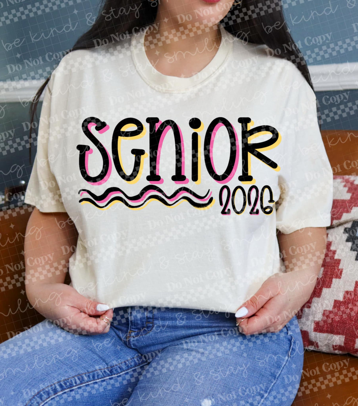 Senior 2026 pink and yellow DTF transfer