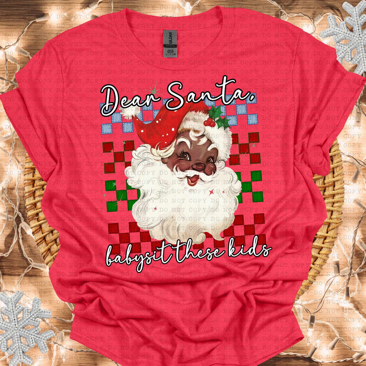 Dear Santa babysit these kids dark Santa (ECHT) 64540 DTF transfer