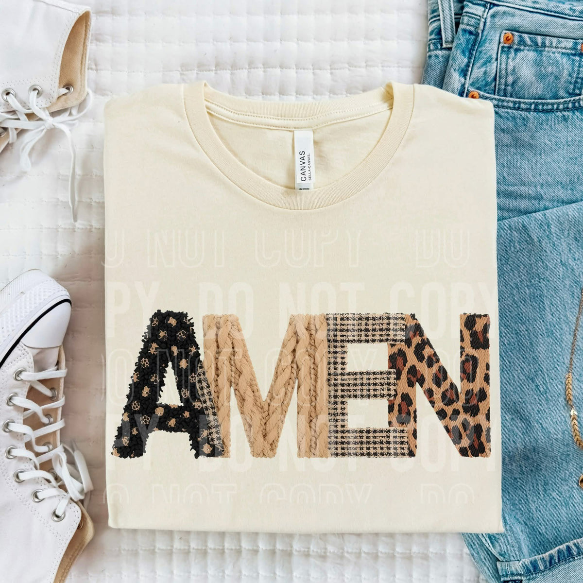 Amen faux crochet (SBB) DTF transfer