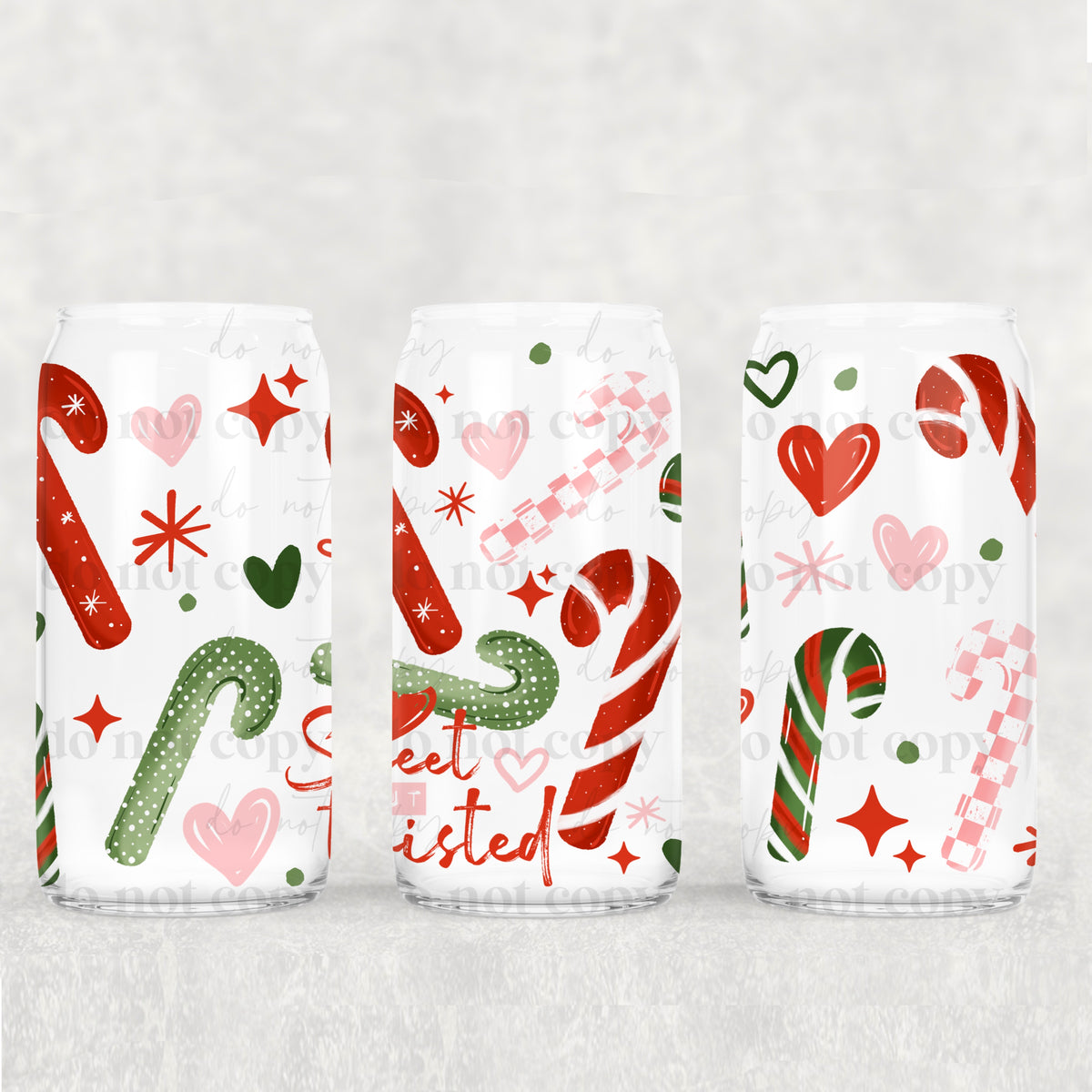 Sweet twisted candy canes (CSC) UV DTF WRAP
