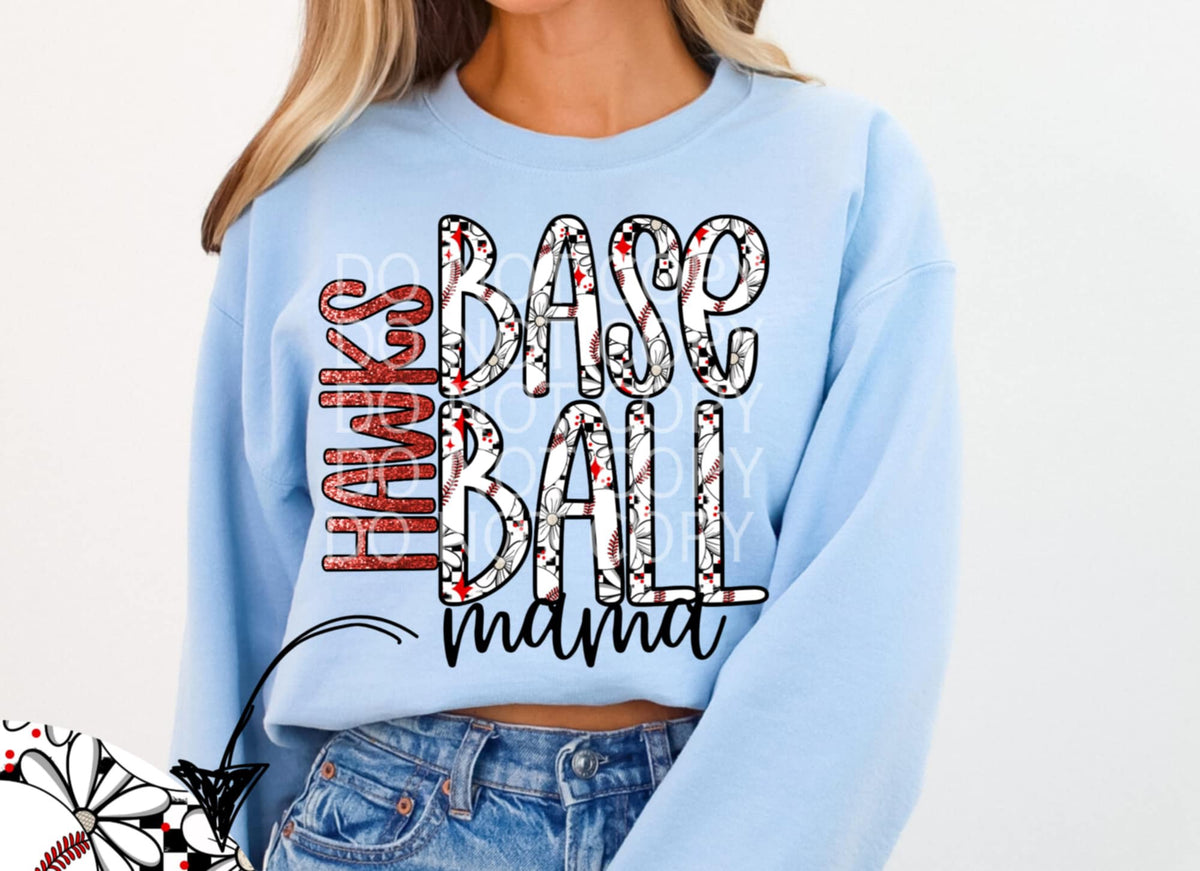 Hawks baseball mama (CSG) 85998 DTF transfer