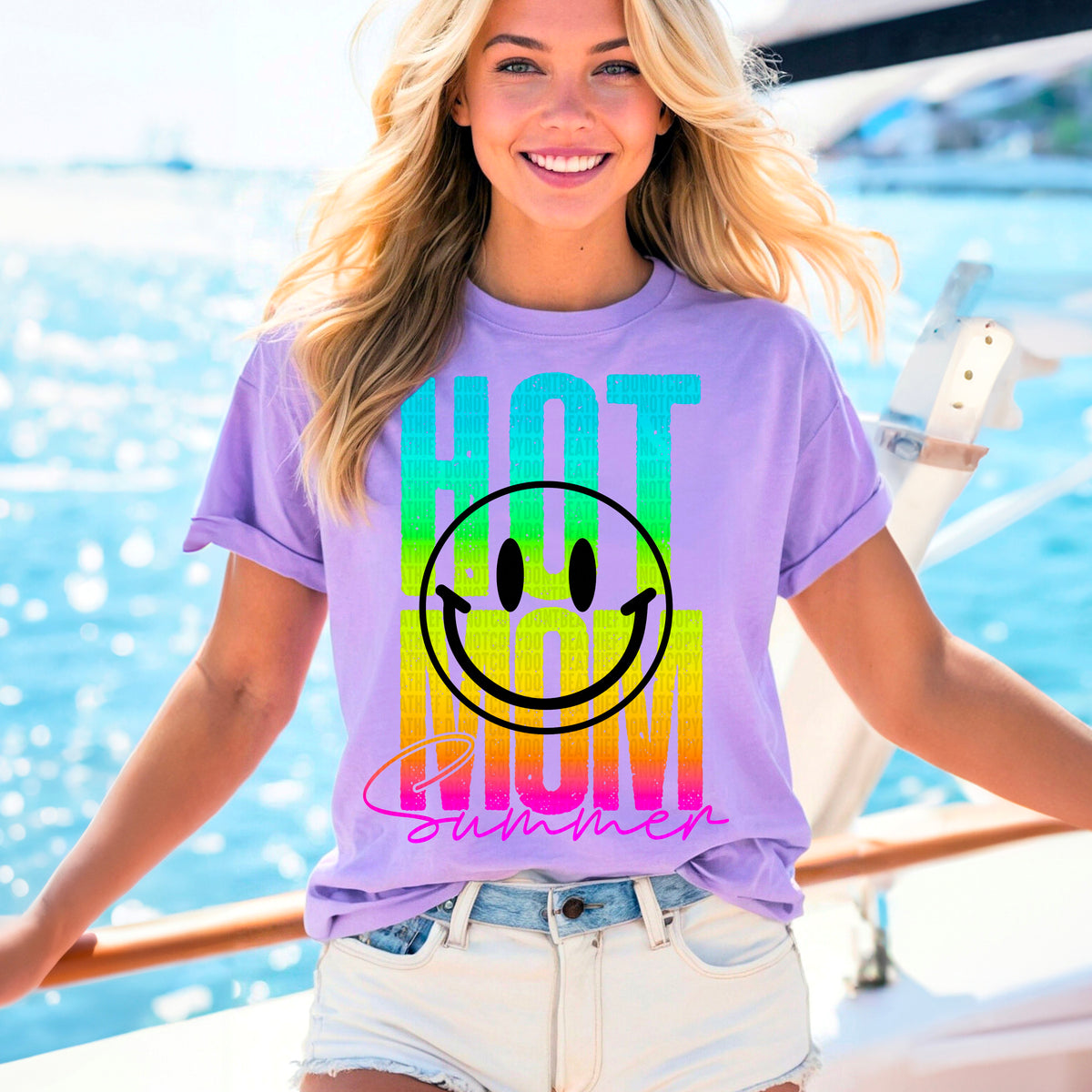 Hot mom summer colorful and pink font 100108 DTF transfer