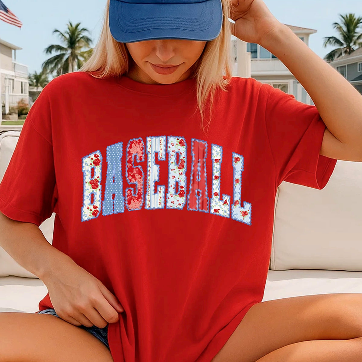 Lace Baseball arched DTF Transfer