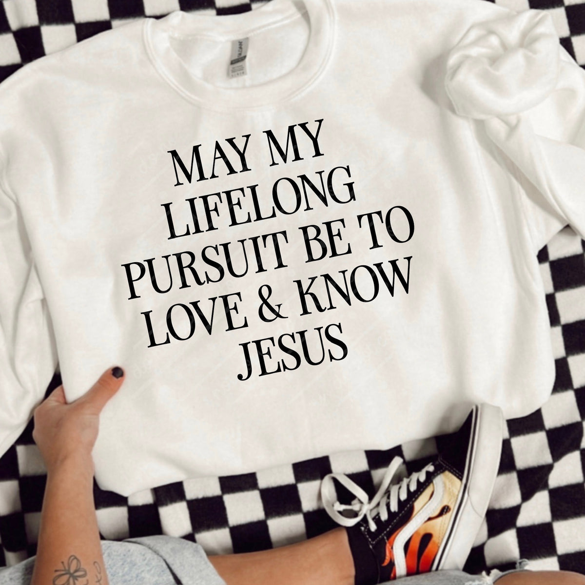 Lifelong pursuit love and know Jesus (black) (scarlow) DTF Transfer