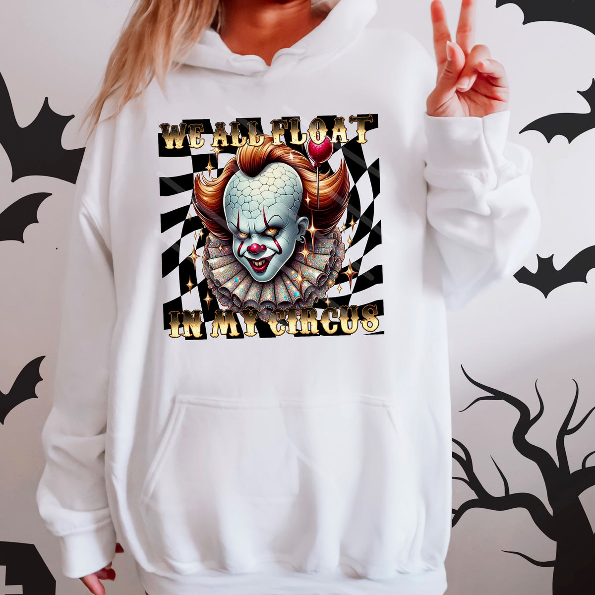 We All Float in my circus clown (chaos) 110261 DTF transfer