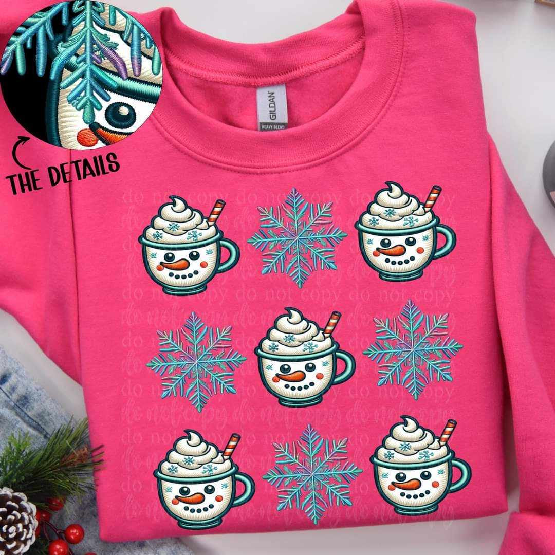 Snowman mug collage (TDD) 64347 DTF transfer