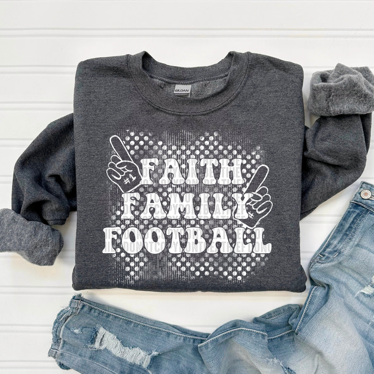 Faith family football WHITE 103396 DTF transfer