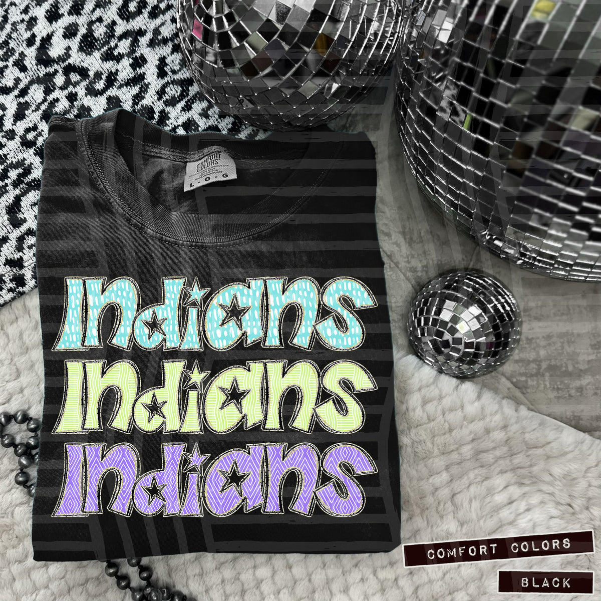 Indians Pastel Star Stacked (Caplinger) 101617 DTF transfer