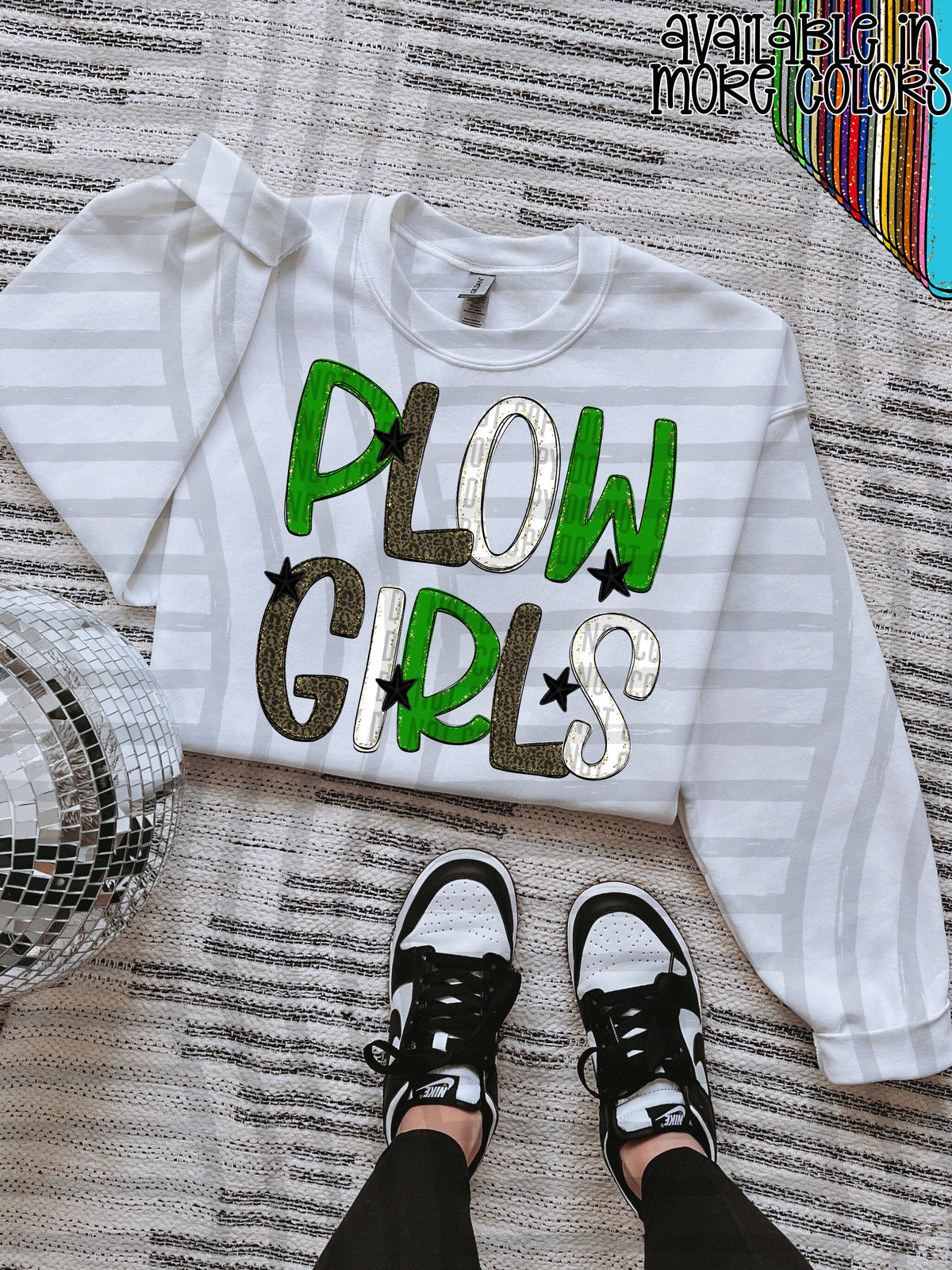 green, gray and white, plowgirls stacked (Caplinger) DTF Transfer
