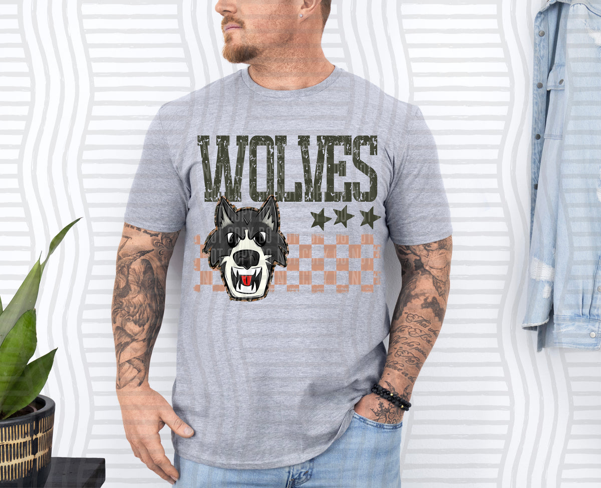 Wolves Tan Checker (Caplinger) DTF Transfers