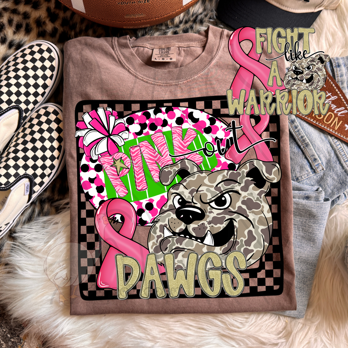 Dawgs pink out camo (DKD) DTF transfer