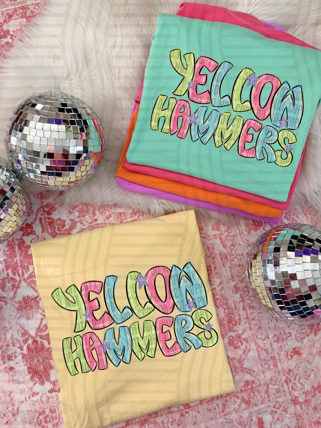 Yellowhammers Glittery & Preppy Mascots (Caplinger) DTF transfer