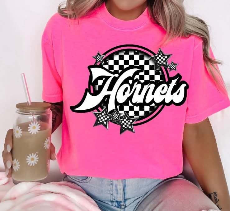 Hornets checkered circle (S&G) 82331 DTF transfer