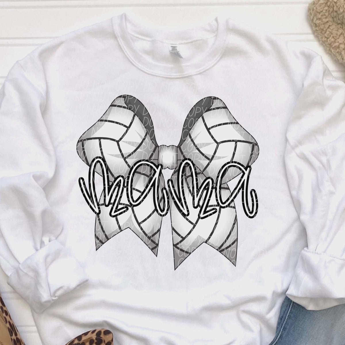 Volleyball Mama bow (city) DTF transfer