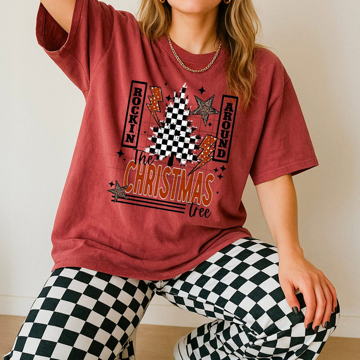 Rockin Around the Christmas Tree black words (Csc) DTF Transfer