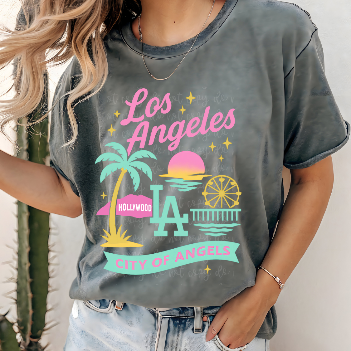 Los Angeles city blue and pink (PARKER) DTF transfer