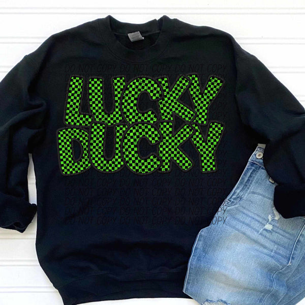 Lucky ducky green checkered (CITY) 85120 DTF transfer