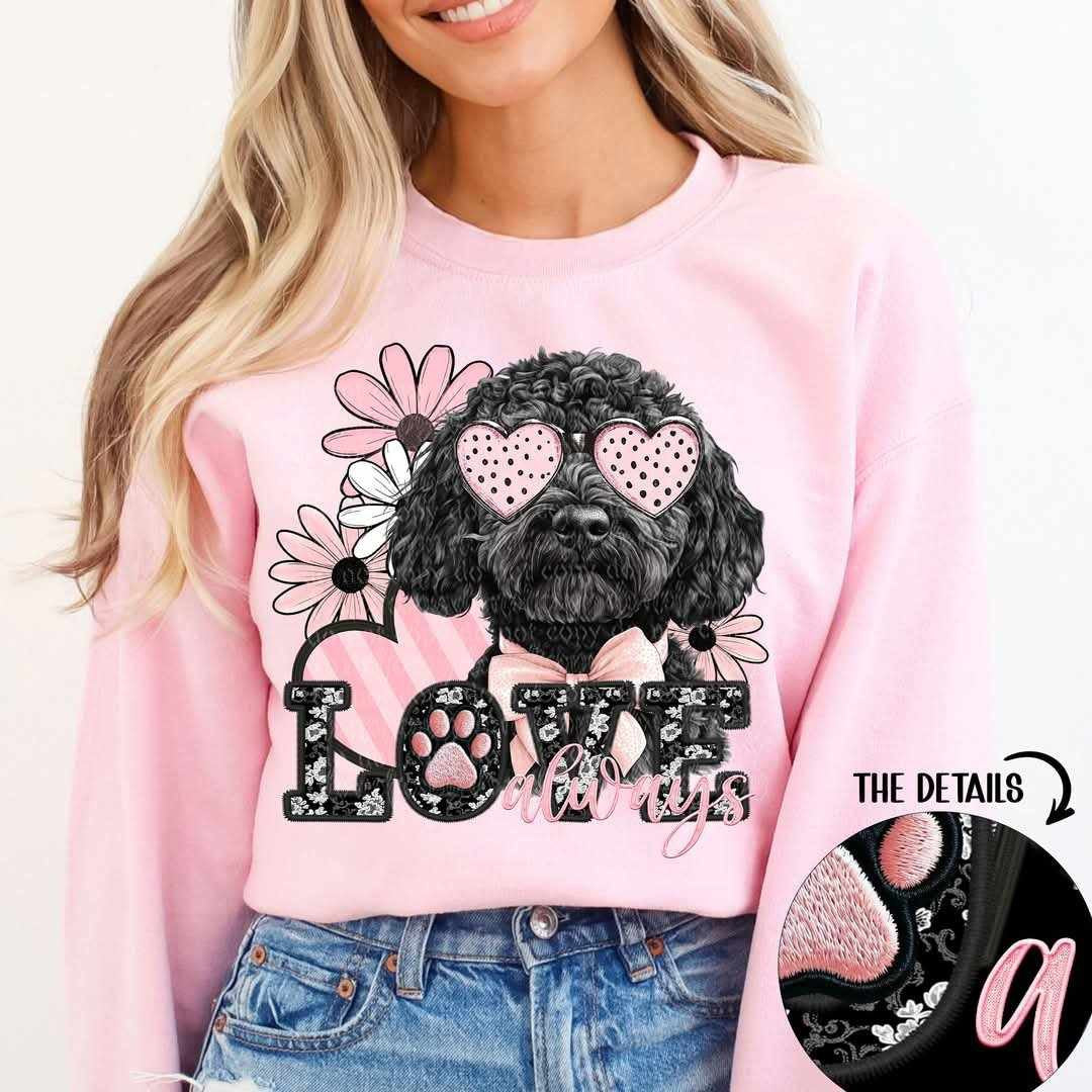 Love always black poodle (TTD) 80790 DTF transfer
