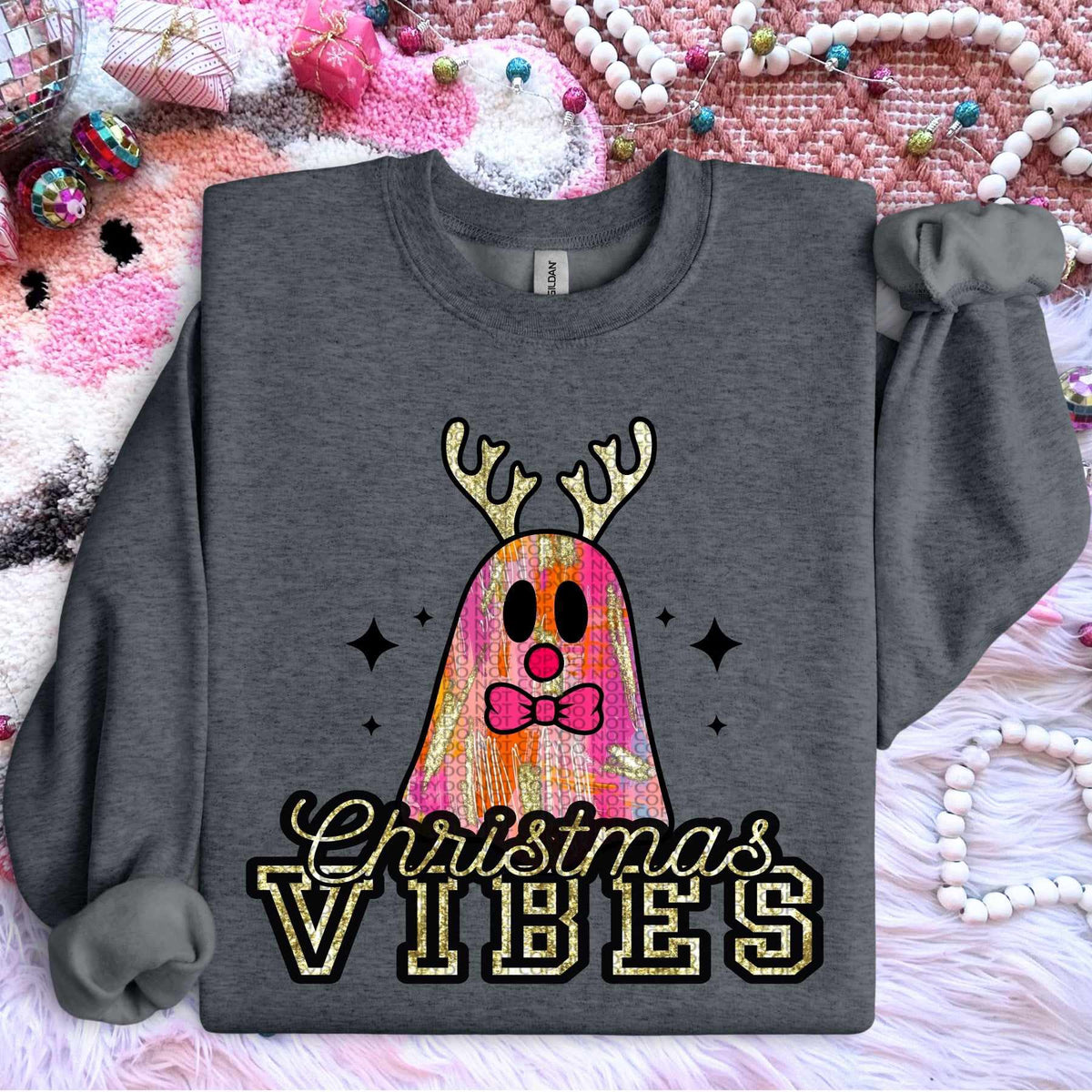 Christmas vibes ghost (HW) 65086 DTF transfer