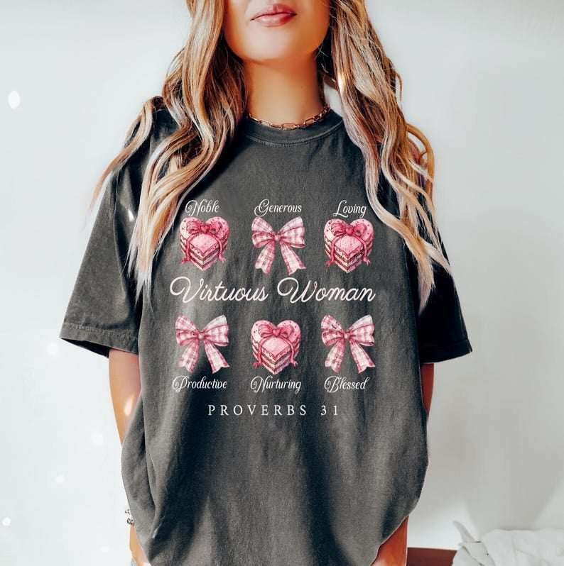 Virtuous woman white font 65229 DTF transfer