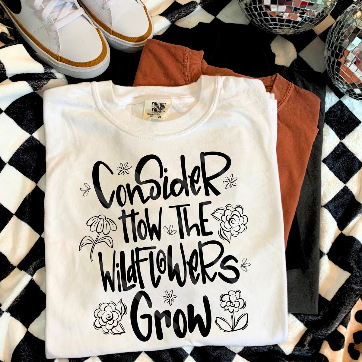 Consider where the wildflowers grow BLACK 110615 DTF transfer