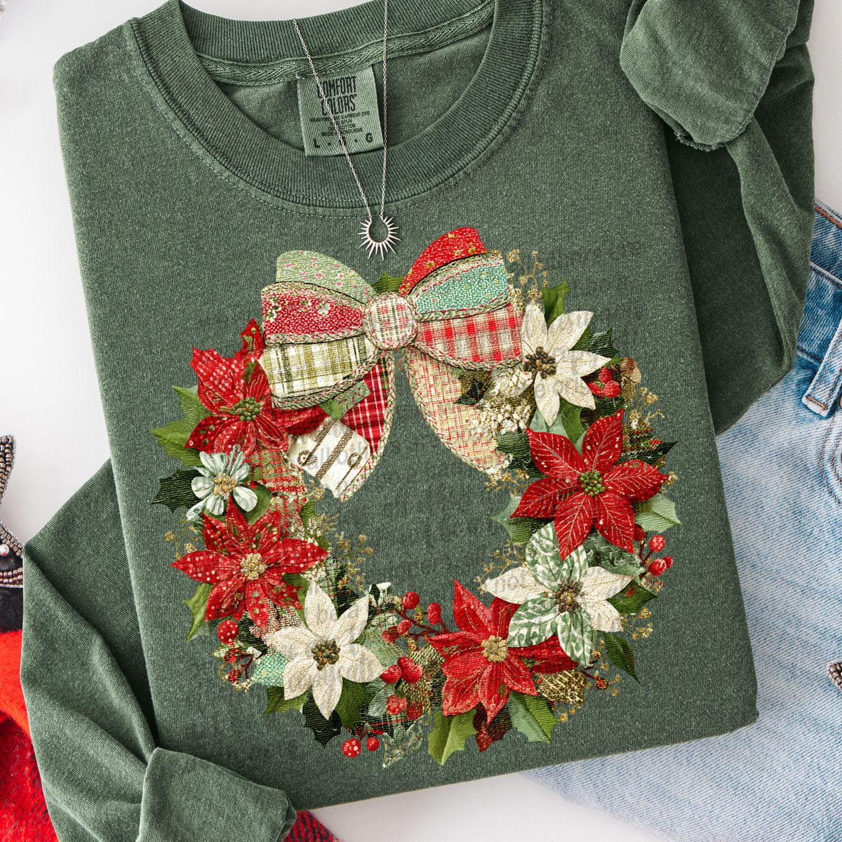 Faux Fabric Wreath (TTD) DTF Transfer