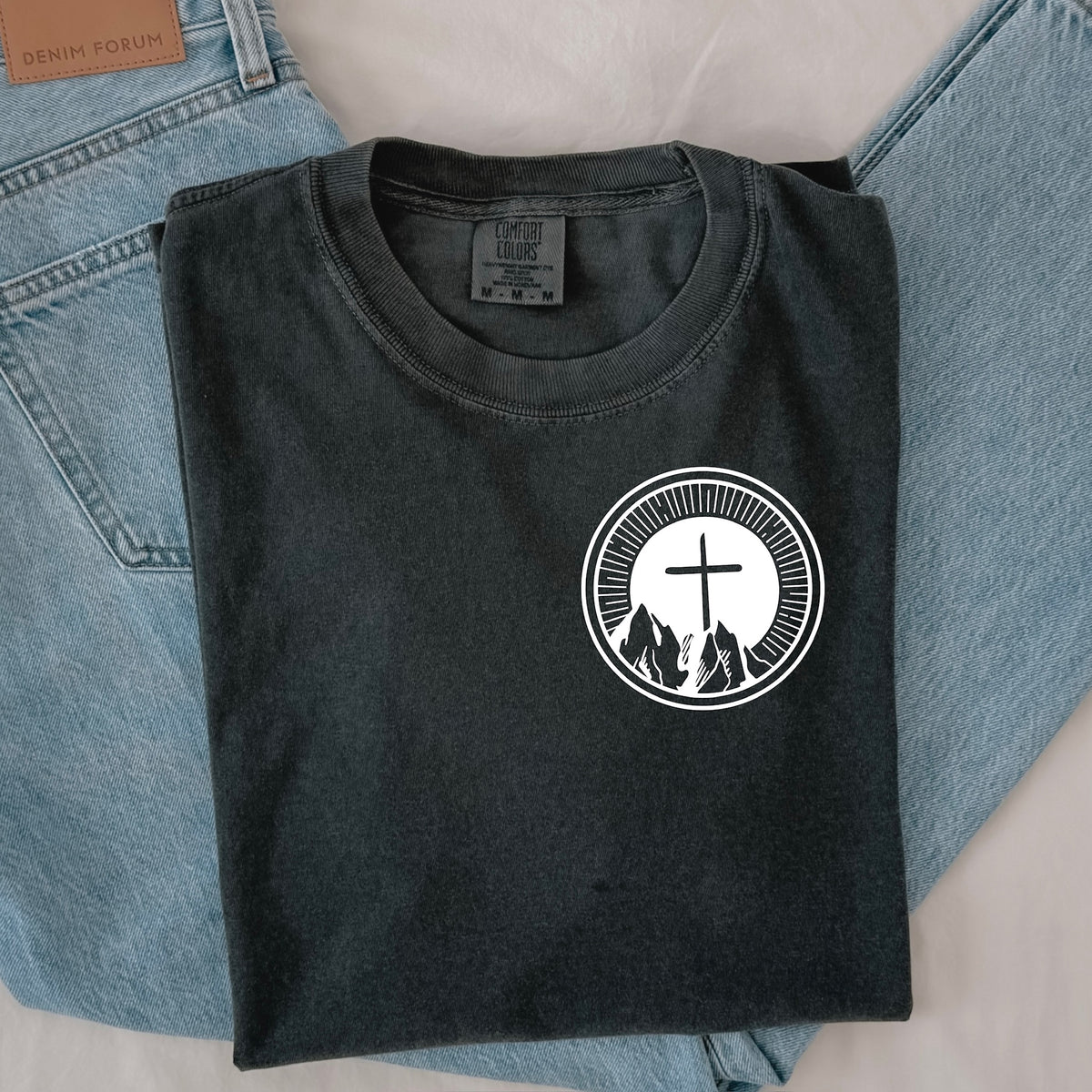 Follower mountains circle POCKET (white) DTF Transfer