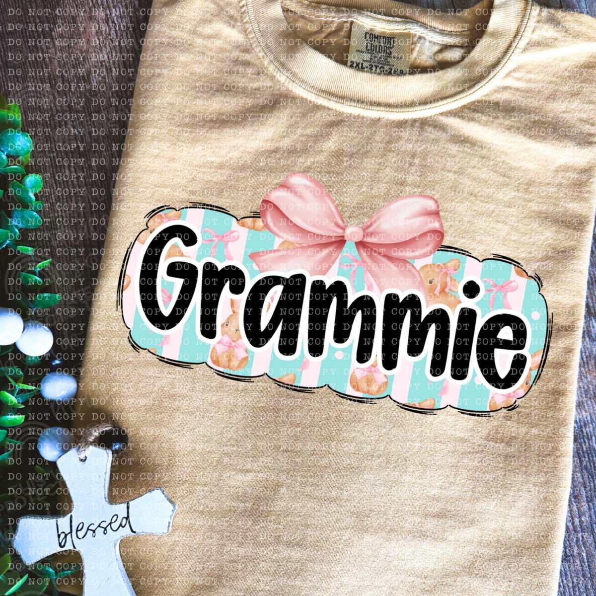 Grammie bunny background (ECHT) 85625 DTF transfer
